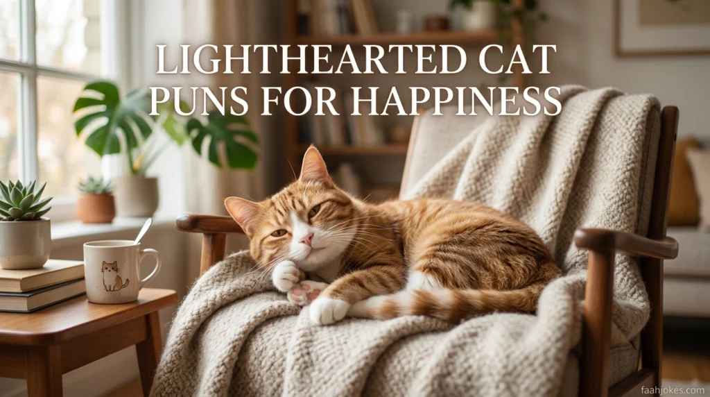 Lighthearted cat puns for happiness