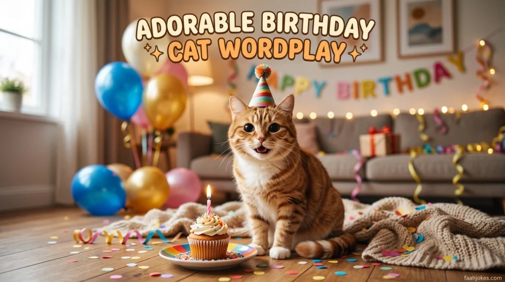 Adorable Birthday Cat Wordplay