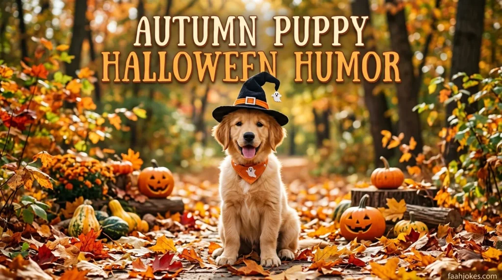 Autumn Puppy Halloween Humor