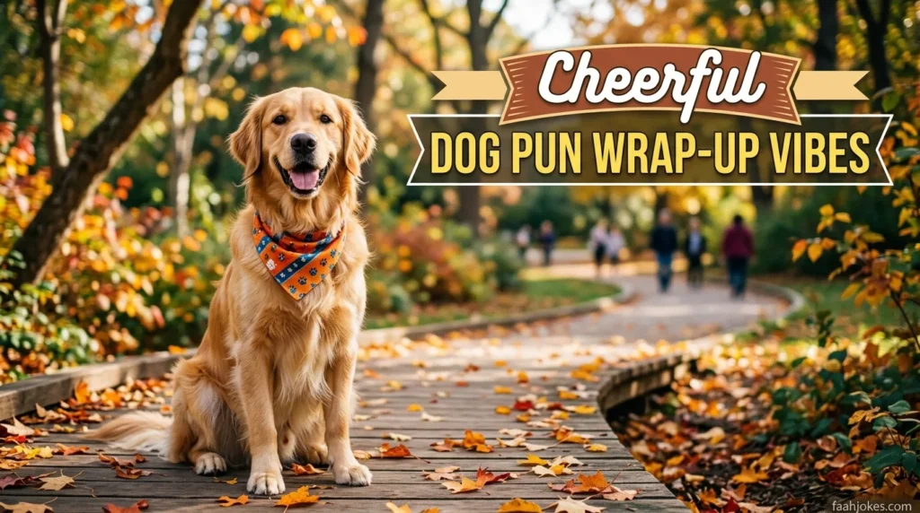 cheerful dog pun wrap-up vibes