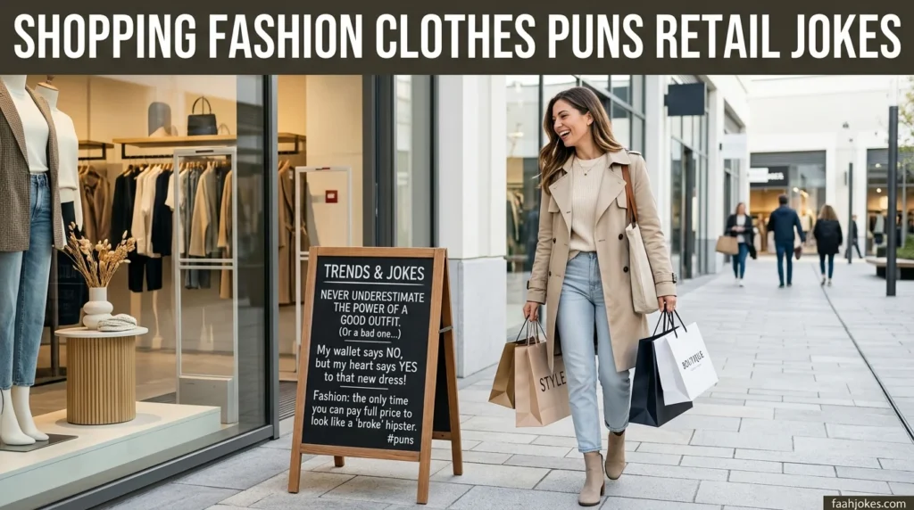 Shopping fashion clothes puns retail jokes