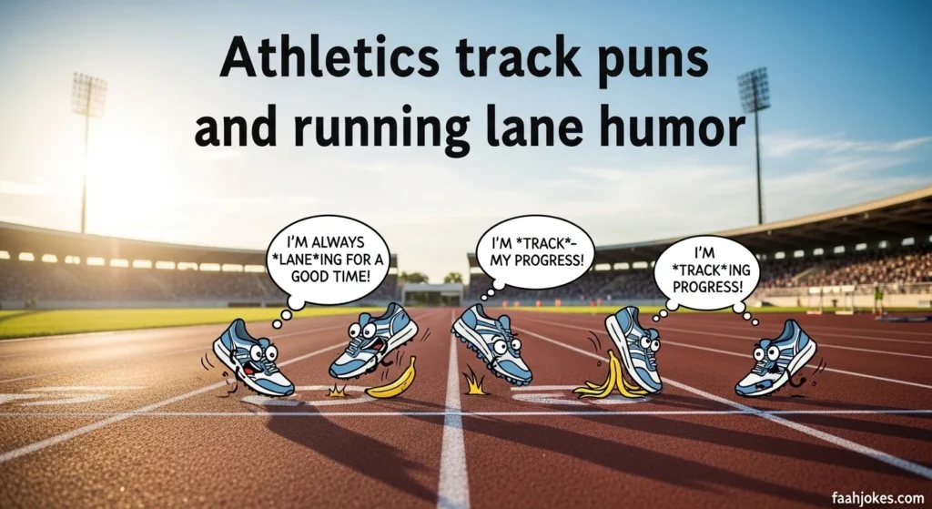 Athletics track puns and running lane humor