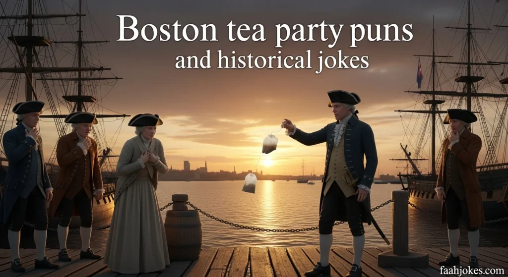 Boston tea party puns and historical jokes