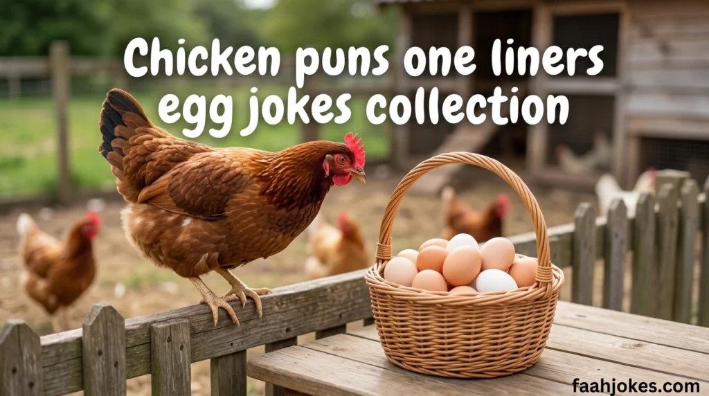 Chicken puns one liners egg jokes collection