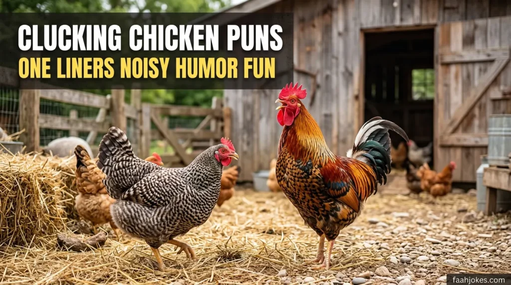Clucking chicken puns one liners noisy humor fun