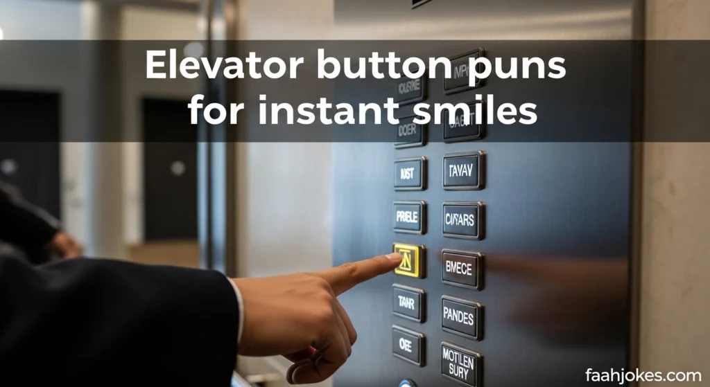 Elevator button puns for instant smiles