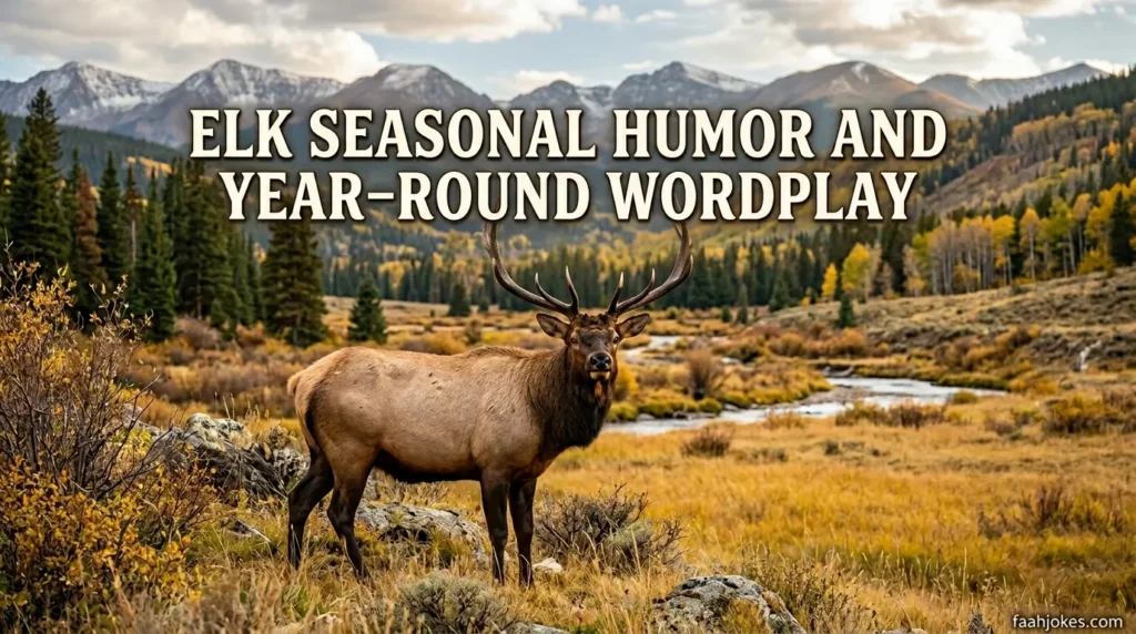 Elk seasonal humor and year-round wordplay