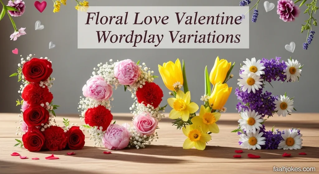 Floral Love Valentine Wordplay Variations