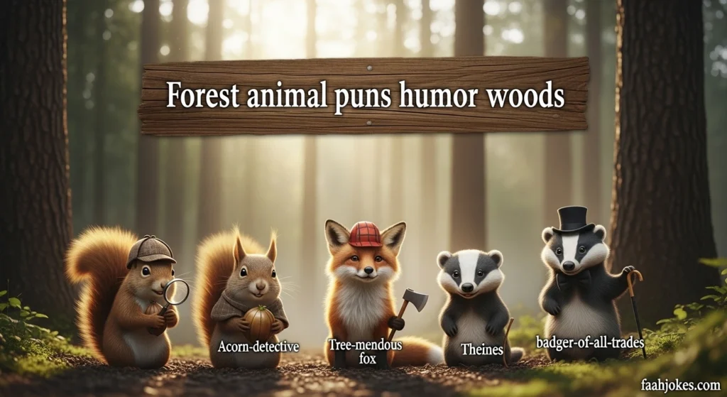 Forest animal puns humor woods