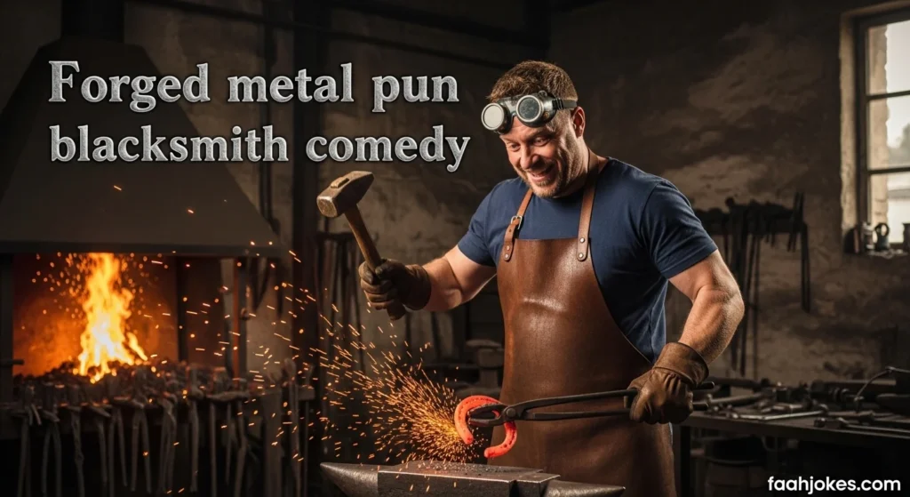 Forged metal pun blacksmith comedy