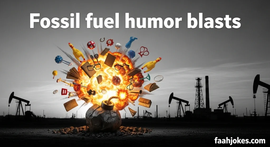 Fossil fuel humor blasts