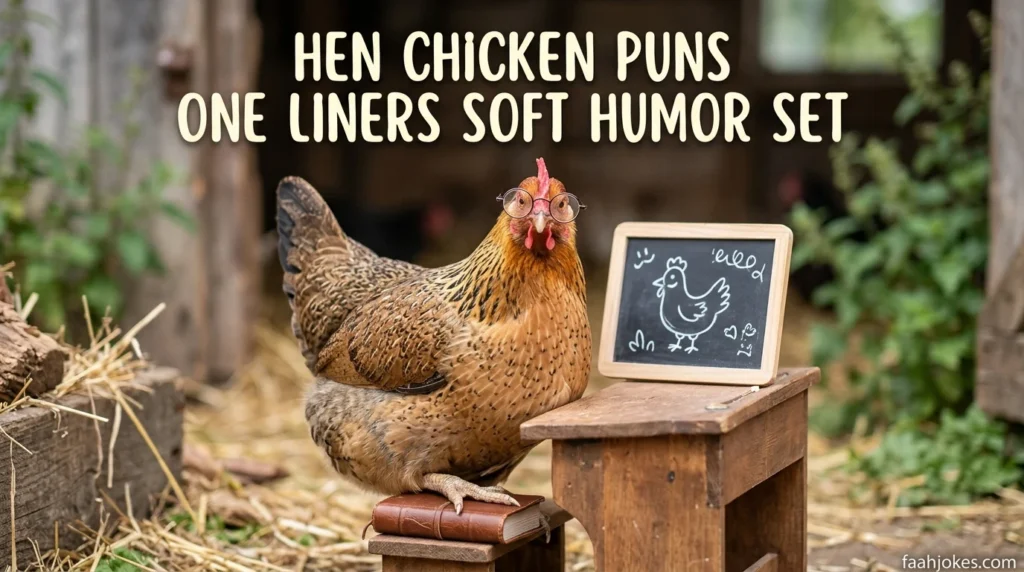 Hen chicken puns one liners soft humor set