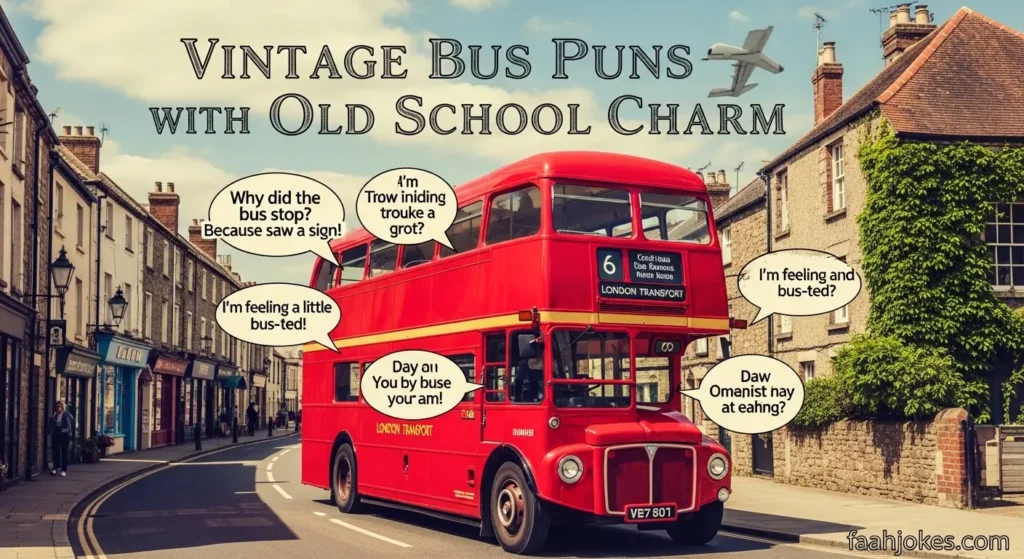 Vintage Bus Puns with Old School Charm
